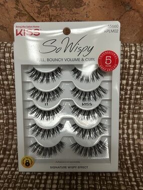 Kiss So Wispy False Eyelashes - Black (5 Pairs)
